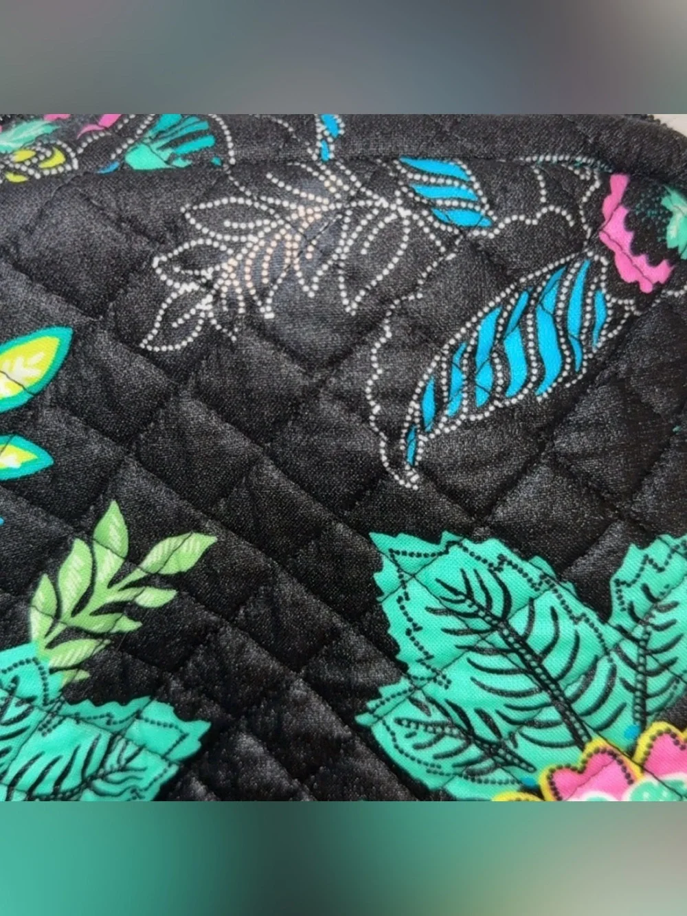 Vera Bradley Floral Quilted Makeup Cosmetic Travel Bag